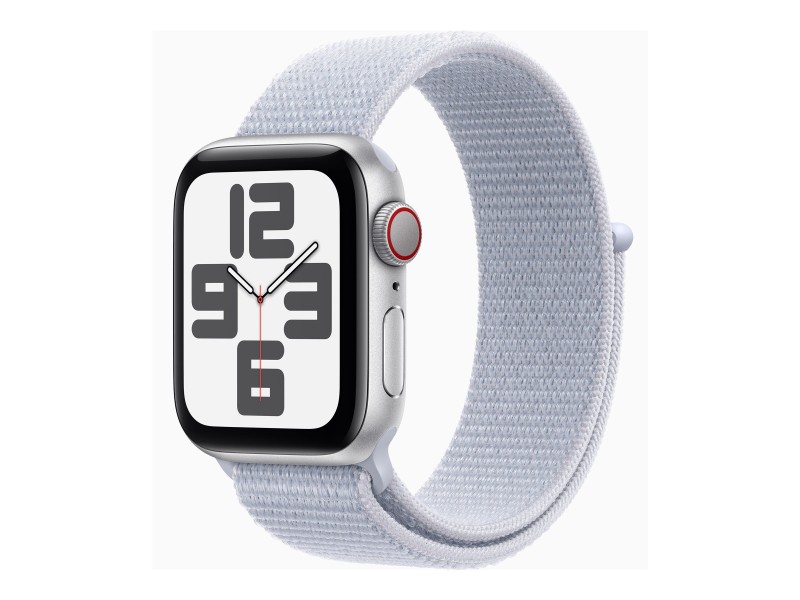 APPLE Watch SE GPS + Cellular 40mm Silver Aluminium Case with Blue Cloud Sport Loop
