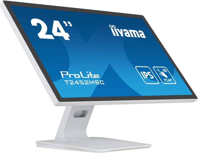 iiyama ProLite 23.8” PCAP 10pt touchscreen monitor featuring IPS panel technology, Edge-to-Edge glass design and anti fingerprint coating