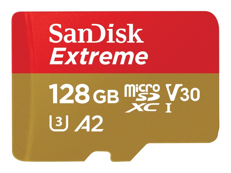 SanDisk Extreme microSD 128GB + SD-adapt.
