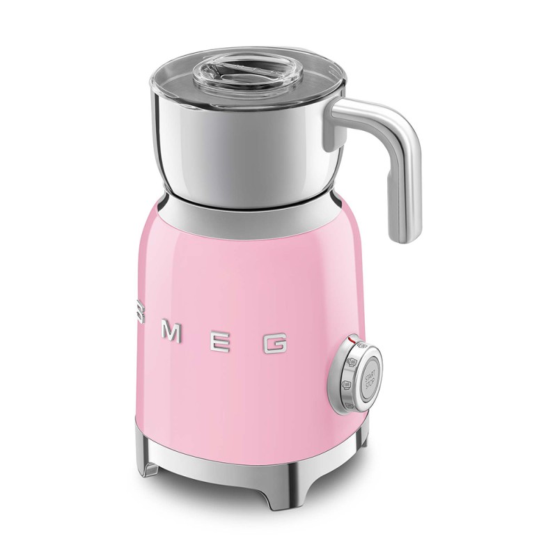 SMEG MFF11PKEU, Automatic milk frother/warmer, Rose, Stainless steel, 250 ml, Hot & Cold, Plastic