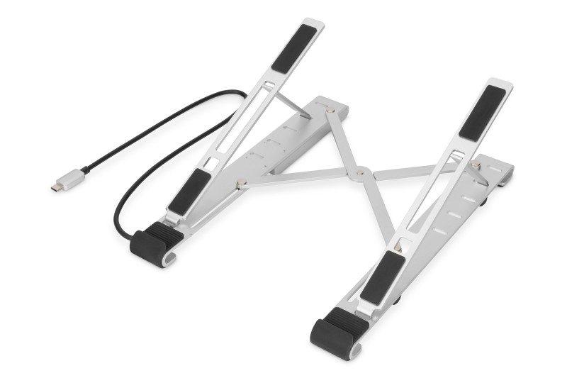 DIGITUS Notebook Riser with 5 Port USB 3.0 Hub silver