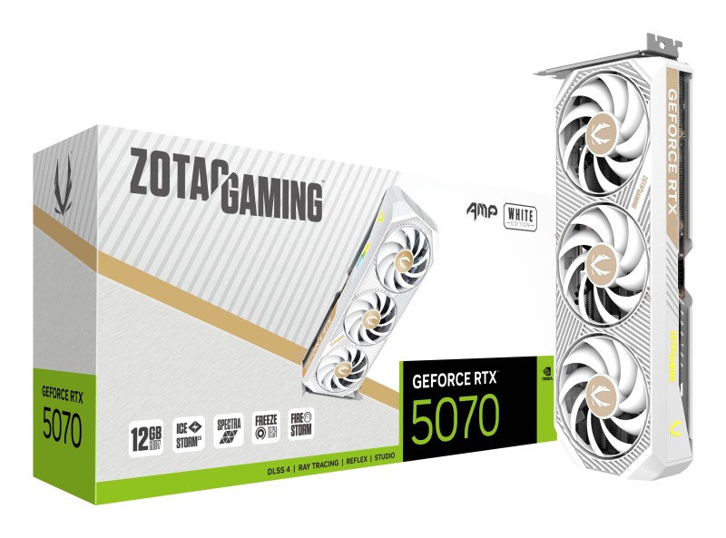 RTX 5070 12GB Zotac Gaming AMP GDDR7 3Fan white