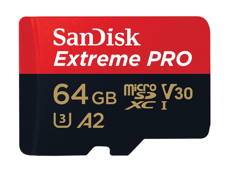 SanDisk Extreme Pro microSD  64GB + SD-adapt.