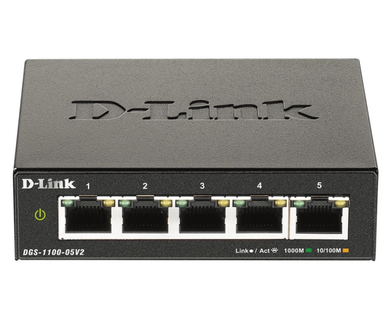 D-Link DGS-1100-05V2/E network switch Managed L2 Gigabit Ethernet (10/100/1000) Black