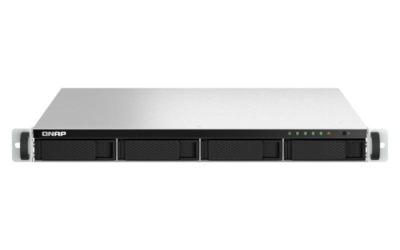 QNAP TS-464U NAS Rack (1U) Intel® Celeron® N5095 8 GB DDR4 0 TB QNAP Turbo System Aluminium, Black