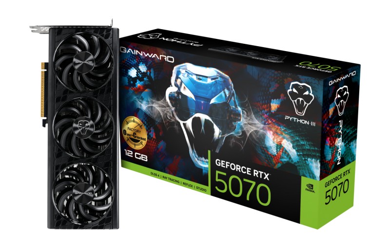 RTX 5070 12GB Gainward Python III OC GDDR7 3 Fan