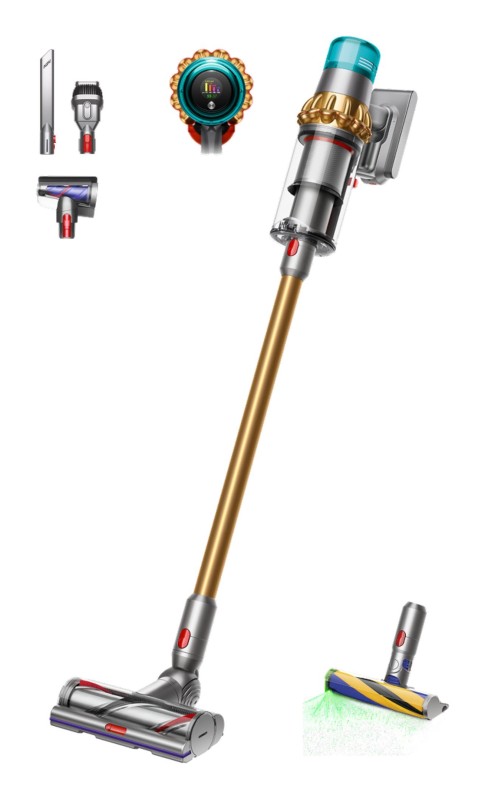 Dyson V15 Detect Absolute, 2-in-1 stick vacuum, Bagless, Gold, Dry, HEPA, Cyclonic