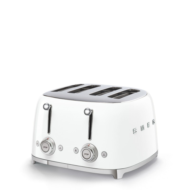 SMEG 50's Style Toaster TSF03WHEU White, 4 slice(s), White, Stainless steel, Buttons, 50's Style, Stainless steel
