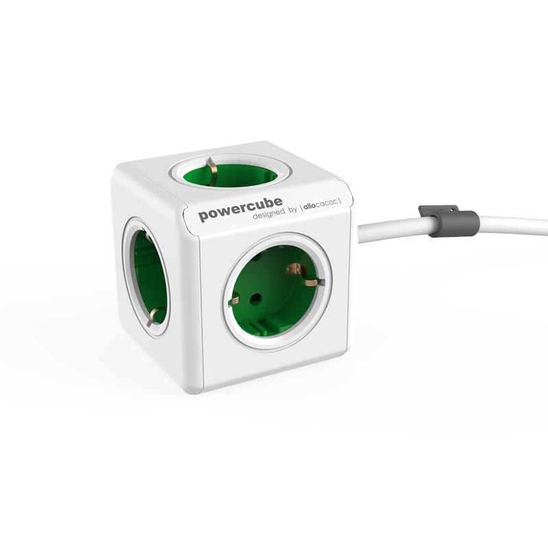 PowerCube Extended, GREEN, 1.5mtr cable, TYPE F DE