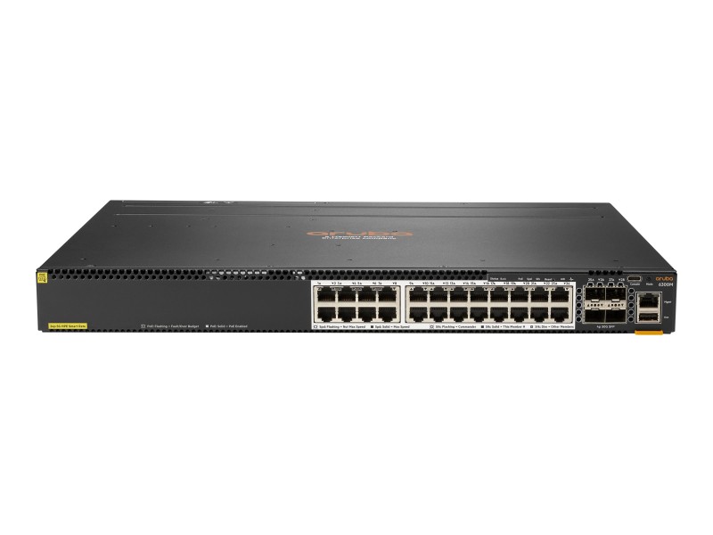 Aruba CX 6300M 24-port 1GbE Class 4 PoE and 4-port SFP56 Switch