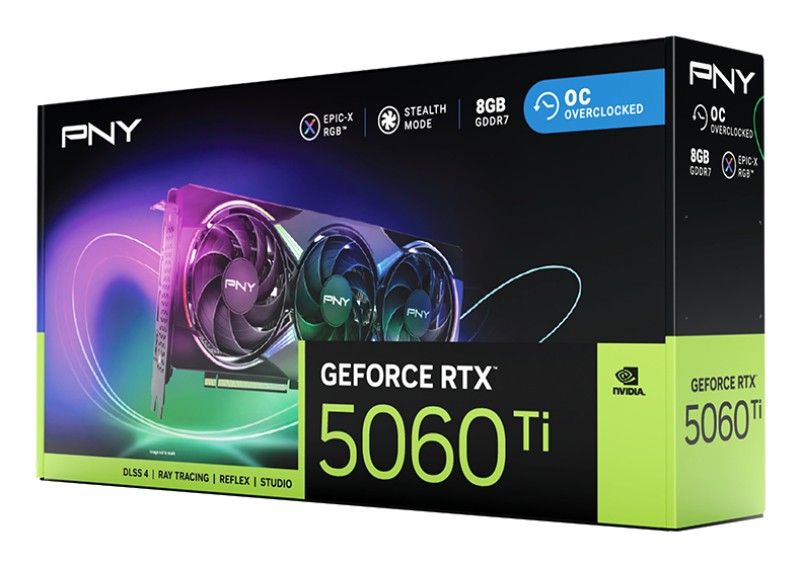 RTX 5060 TI 8GB PNY VERTO ARGB OC Triple Fan GDDR7 3 Fan
