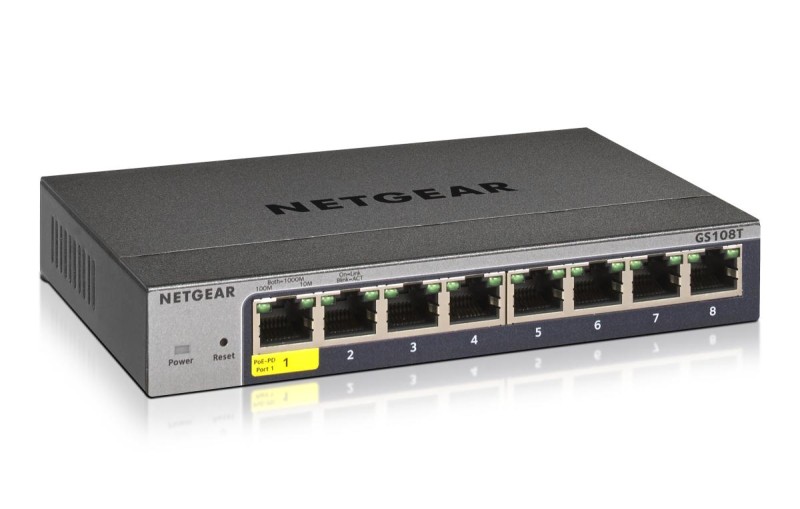 NETGEAR GS108Tv3 Managed L2 Gigabit Ethernet (10/100/1000) Grey