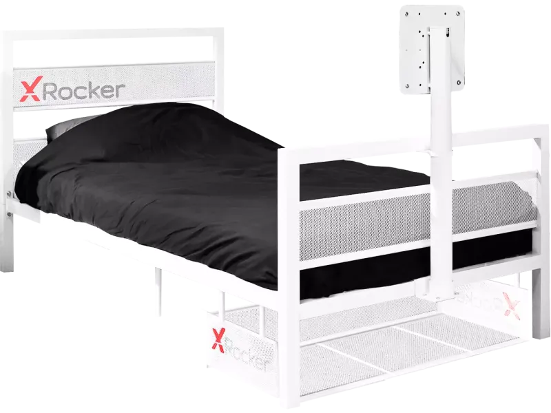 XROCKER BASE CAMP GAMING BED WHITE 2020123 90x190cm Single TV VESA Mount