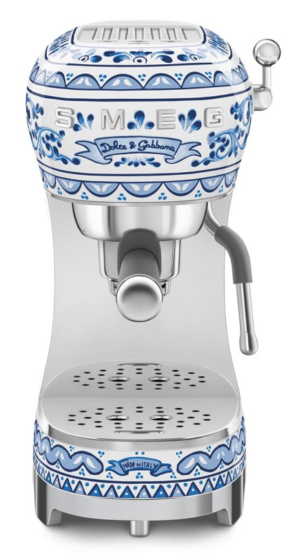 SMEG 50's Style Espresso Coffee Machine ECF02DGBUK Decorated / Special, Espresso machine, 1.1 L, 1350 W, Blue