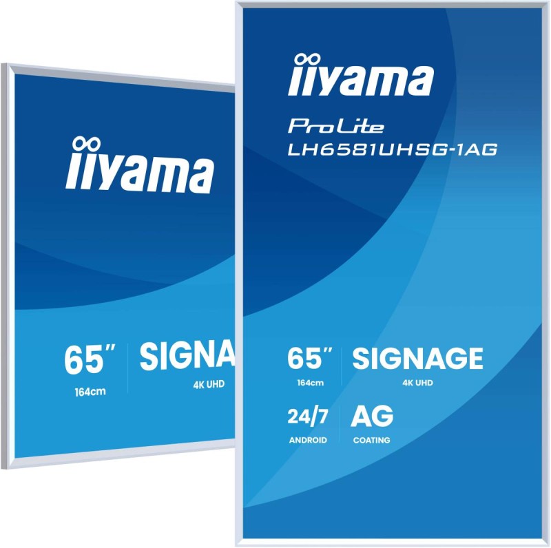 iiyama LH6581UHSG-1AG Signage Display Digital signage flat panel 163.8 cm (64.5