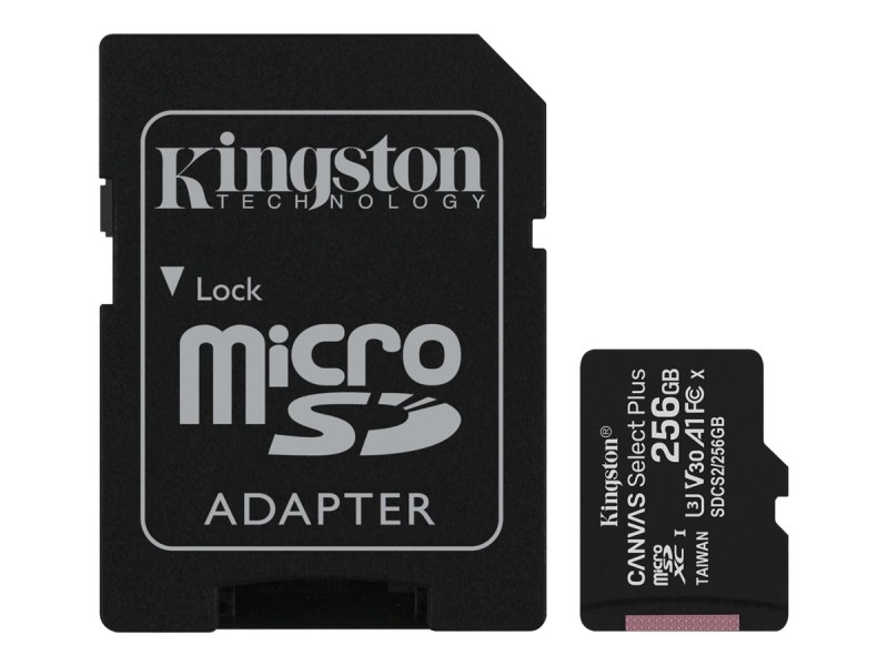Kingston Canvas Select  Plus 256GB Micro-SDHC+ ADAP