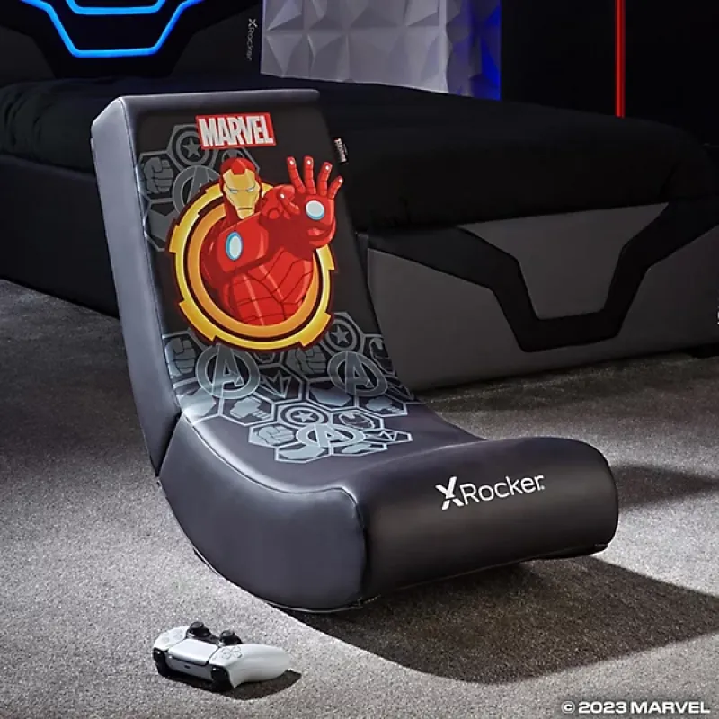 X Rocker Officially Licensed Marvel™ Hero Video Rocker Gaming Chair for Kids - Ironman