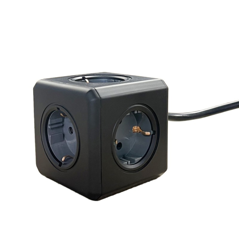 PowerCube Extended, BLACK, 1.5mtr cable, TYPE F DE