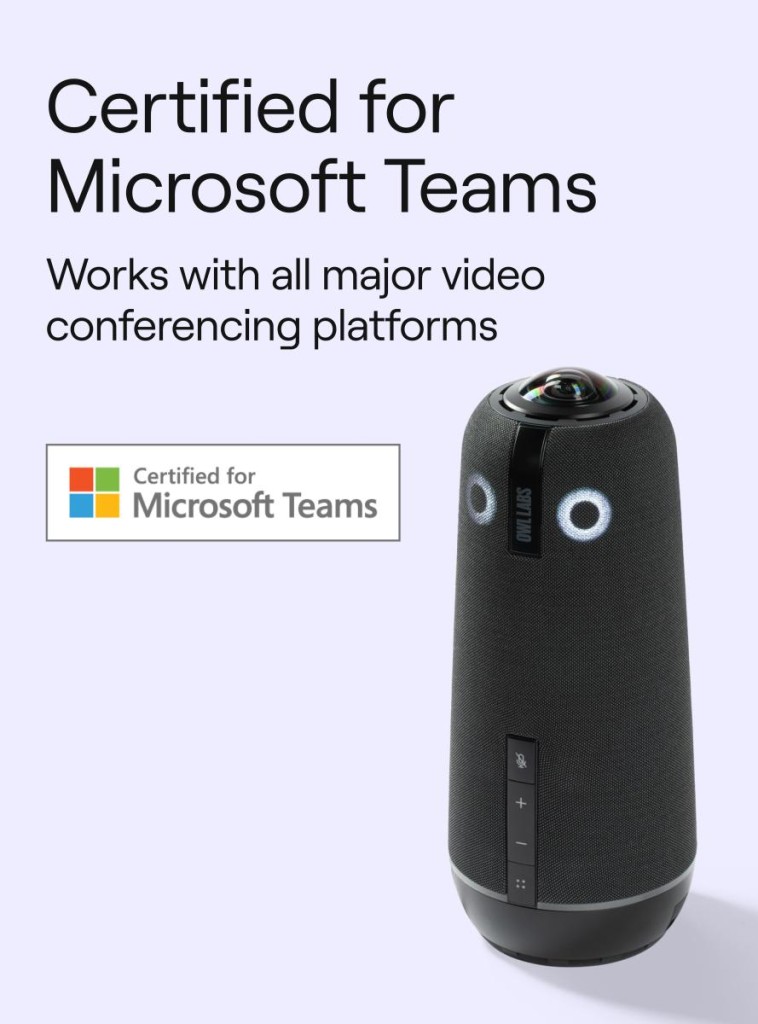Owl Labs Meeting Owl 4+ 360-Degree, 4K Smart Video Conference Camera, Microphone and Speaker (Automatic Speaker Focus, Smart Zooming and Noise Equalising)