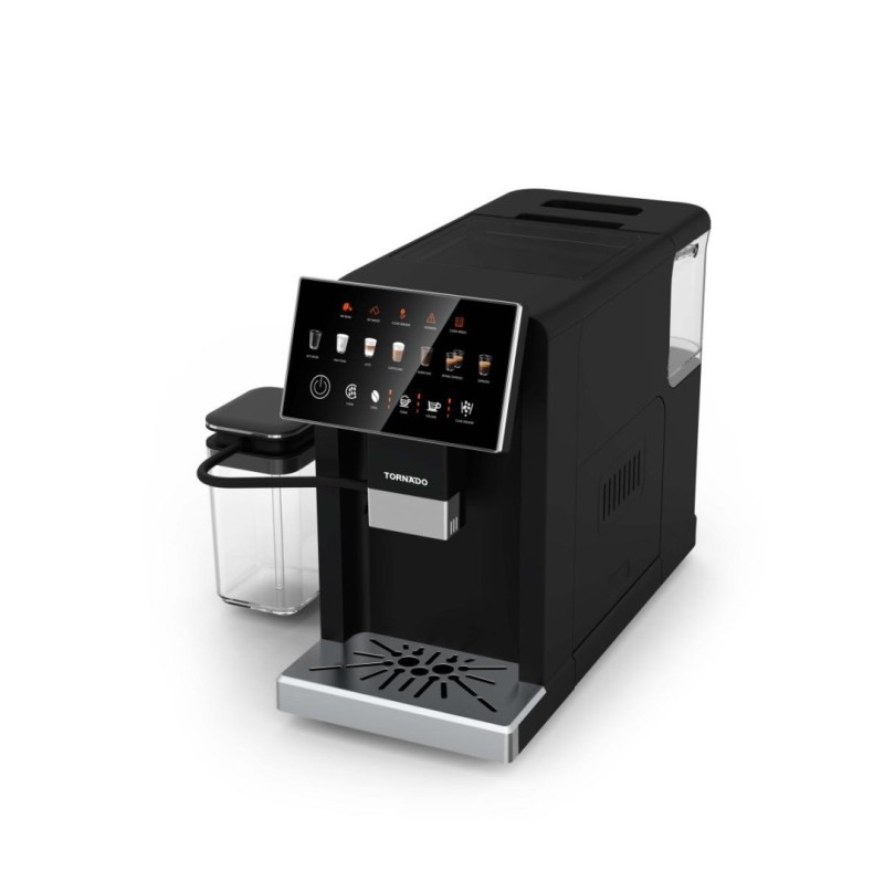 TORNADO TCMA-1001-GS | Fully Automatic 20-Bar Coffee Machine with Milk Tank, Grinder & Touch Display