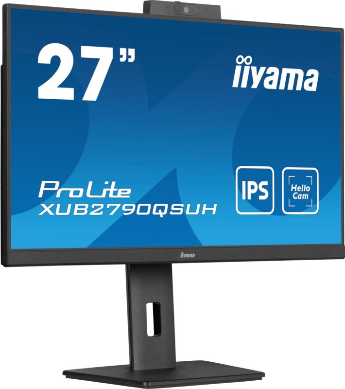 iiyama ProLite 27’’ IPS monitor with a built-in Windows Hello camera and microphone