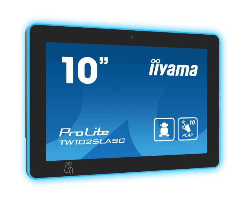 iiyama 10.1” PCAP 10pt touch screen with Android, Power over Ethernet Technology, NFC/RFID reader and a RGB LED bar around the screen