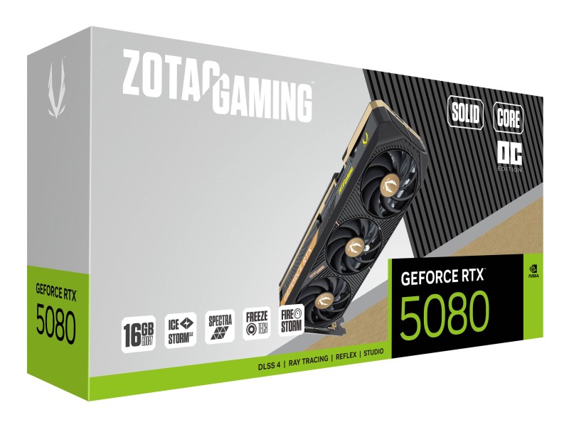 RTX 5080 16GB ZOTAC GAMING SOLID CORE OC GDDR7 Fan