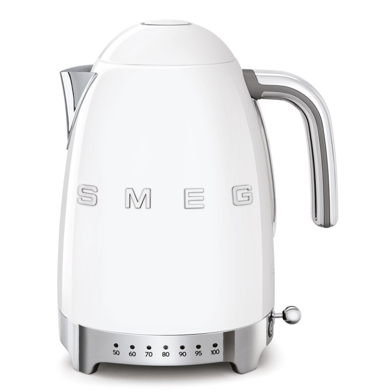 SMEG 50's Style Kettles KLF04WHEU White, 1.7 L, 2400 W, White, Stainless steel, Adjustable thermostat, Water level indicator
