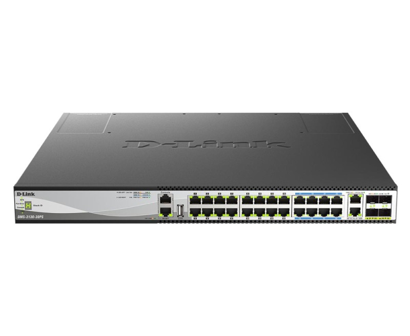 D-Link DMS-3130-30PS network switch Managed L3 2.5G Ethernet (100/1000/2500) Power over Ethernet (PoE) 1U Black