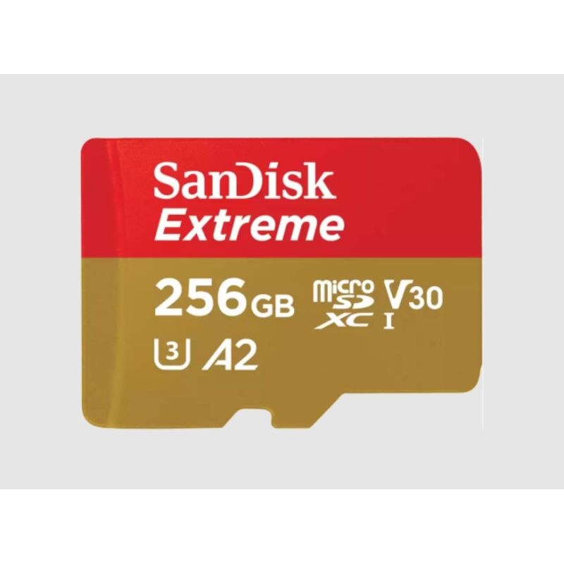 SanDisk Extreme microSD 256GB + SD-adapt.