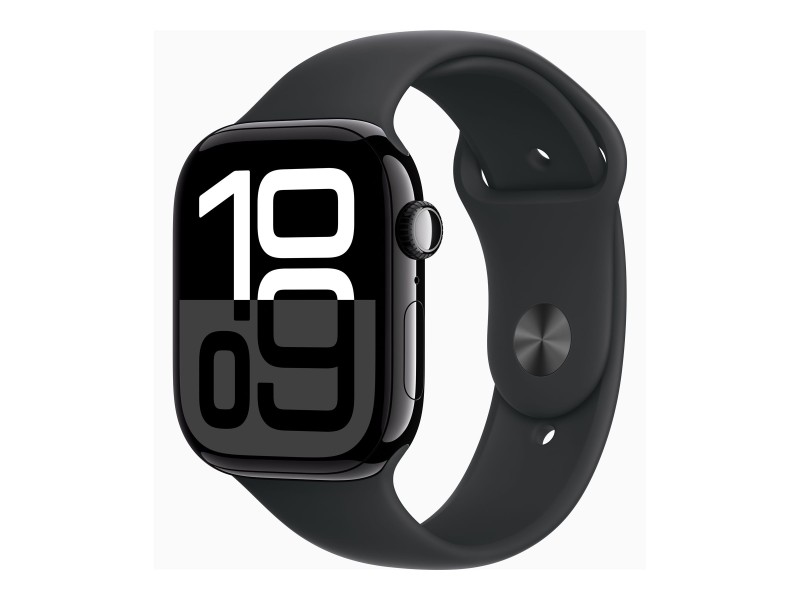 APPLE Watch Series 10 GPS 46mm Jet Black Aluminium Case with Black Sport Band - M/L